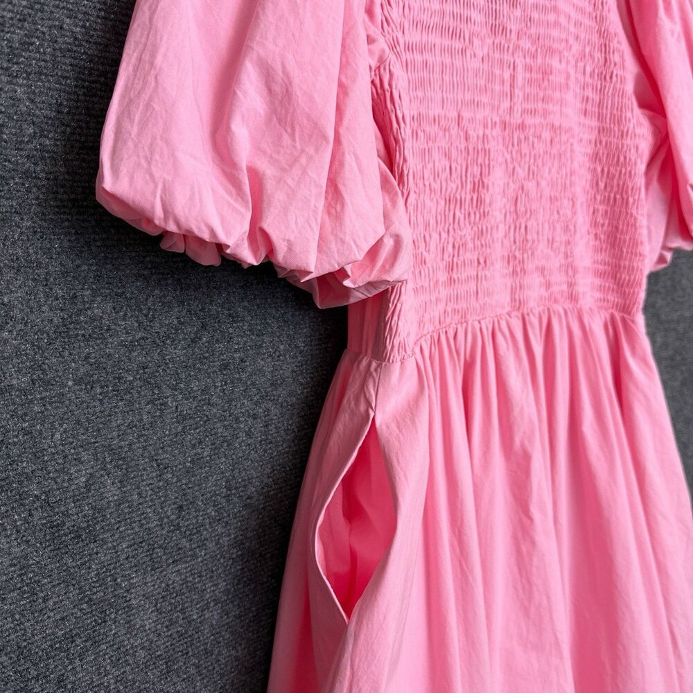 NWT Poet Dress Ode Pink Puff Sleeve Midi Nursing L - Picture 9 of 11
